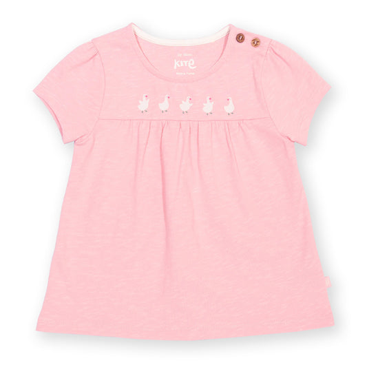 Organic Cotton Short Sleeve Tunic Little Duck Print | Kite Clothing