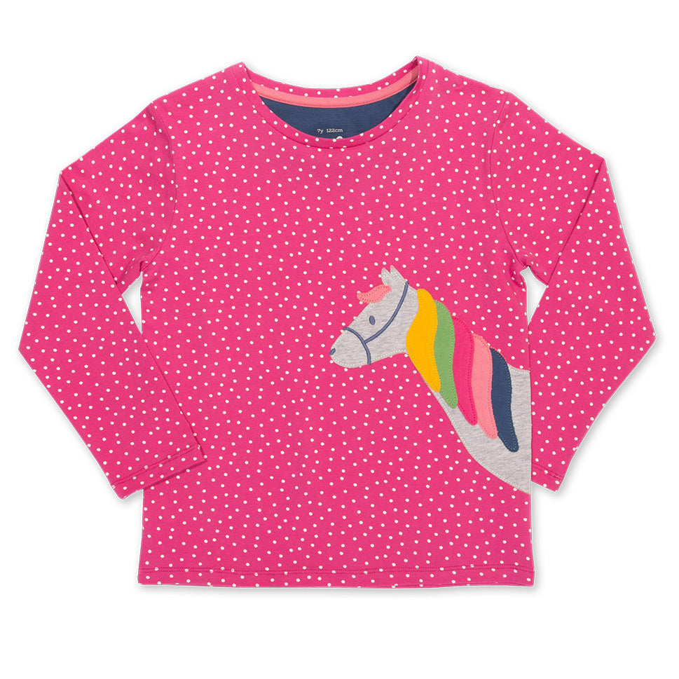 Kite organic Rainbow pony appliqué t-shirt