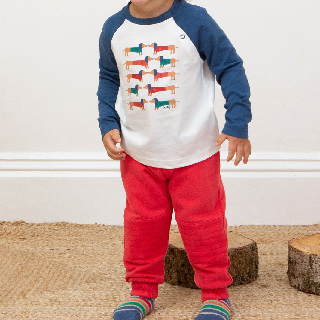 Kite Clothing Organic Boys' Stitch Patch Joggers- Red