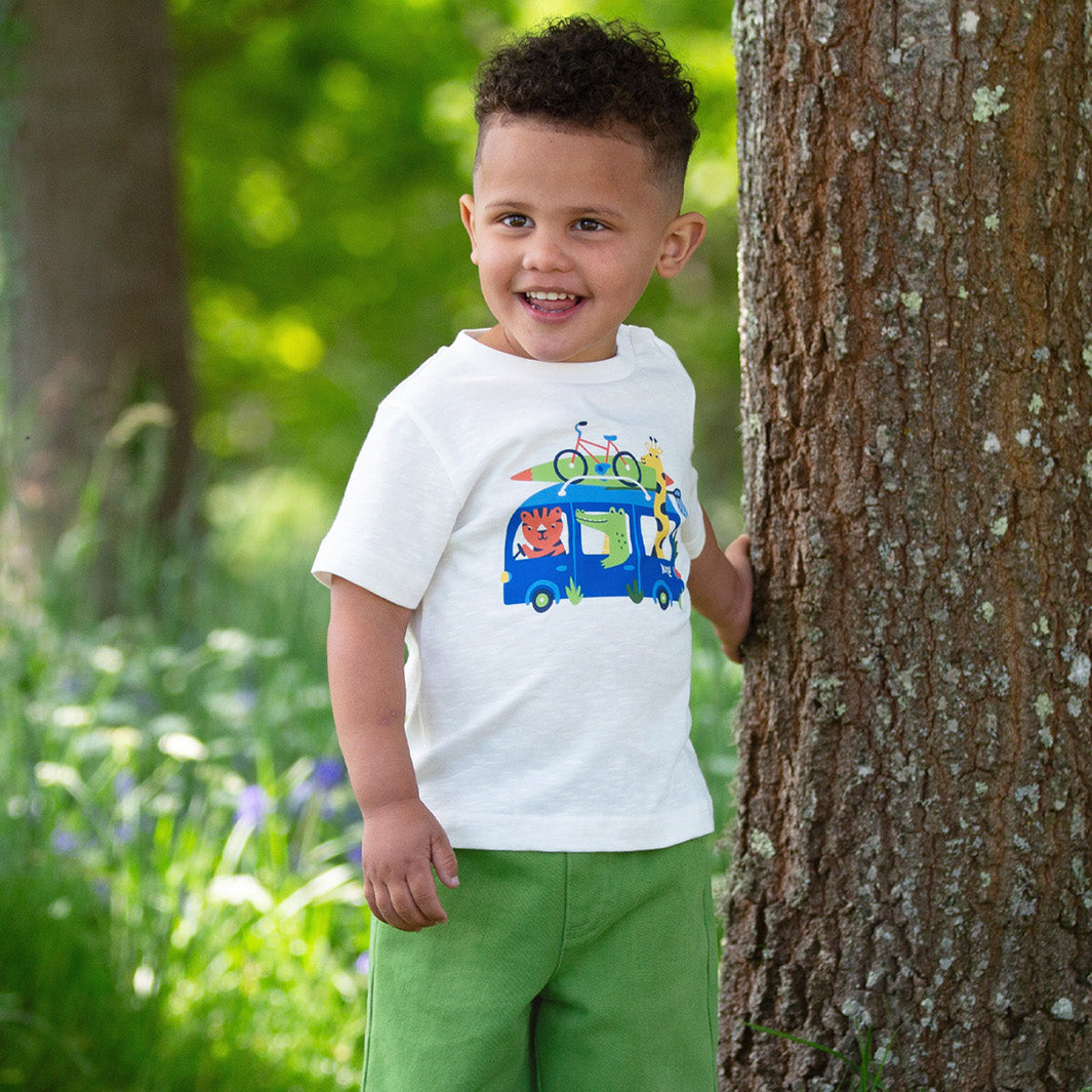 Organic Cotton Road Trip Print Short Sleeve Kids T-Shirt | Kite Clothing