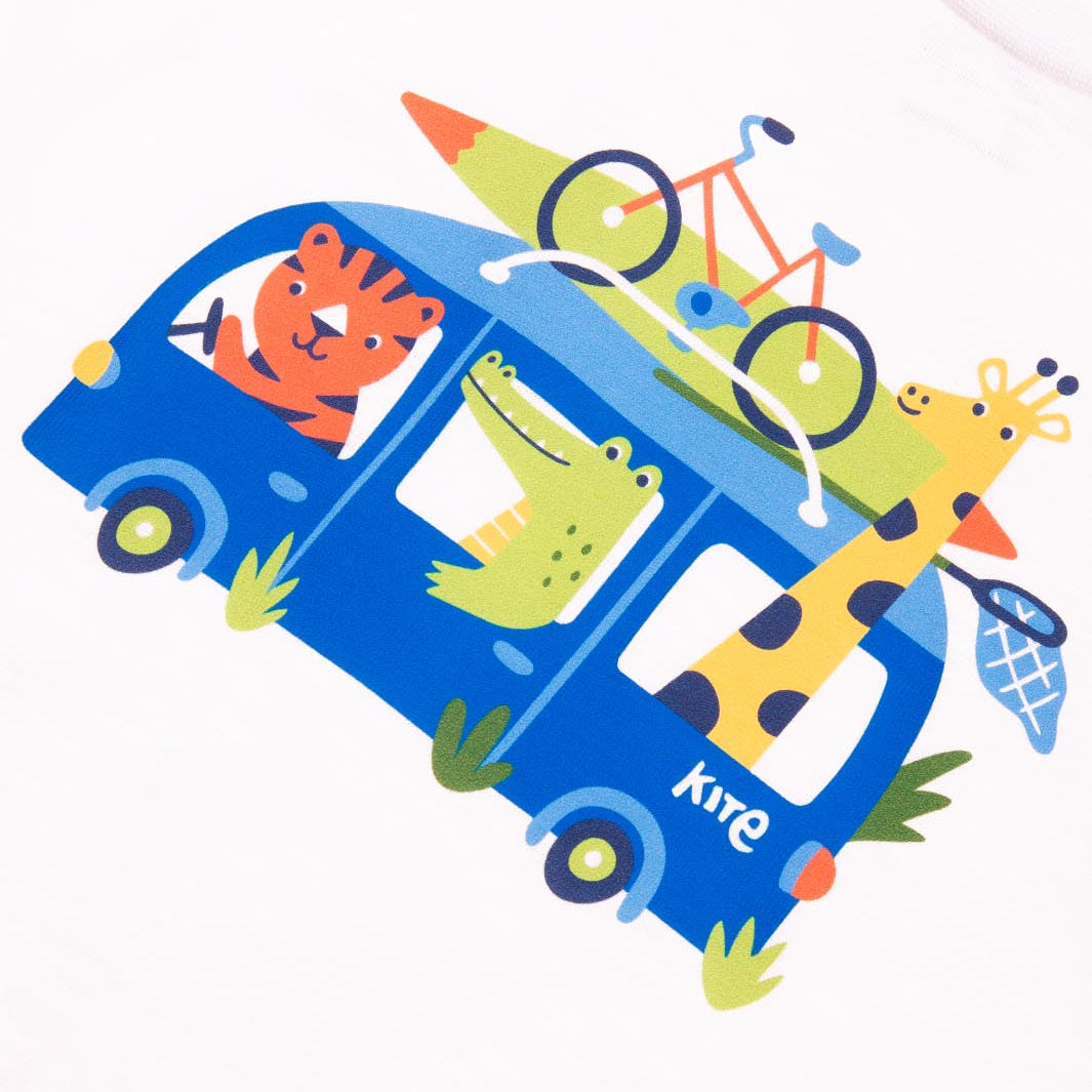 Organic Cotton Road Trip Print Short Sleeve Kids T-Shirt | Kite Clothing