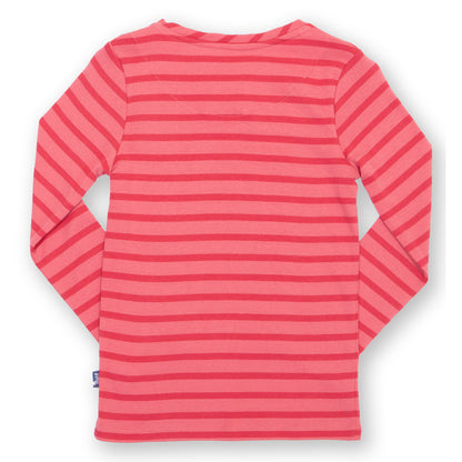 Kite Clothing Organic Girls' Long Sleeved T-Shirt- Rose Stripes