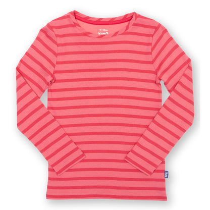 Kite Clothing Organic Girls' Long Sleeved T-Shirt- Rose Stripes