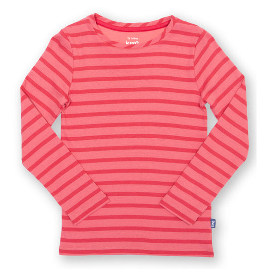 Kite Clothing Organic Girls' Long Sleeved T-Shirt- Rose Stripes
