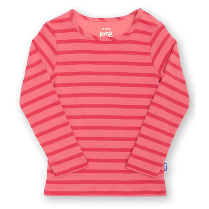 Kite Clothing Organic Girls' Long Sleeved T-Shirt- Rose Stripes