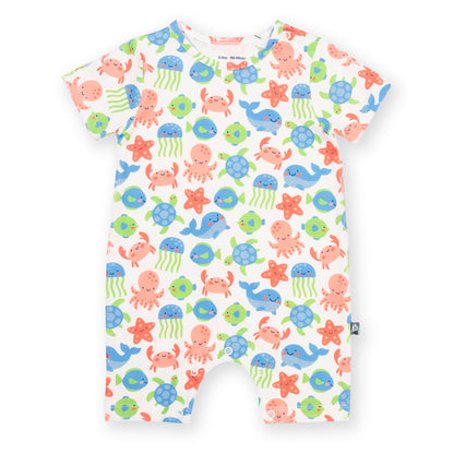 Organic Cotton Under the Sea Print Baby Short Romper | Kite Clothing