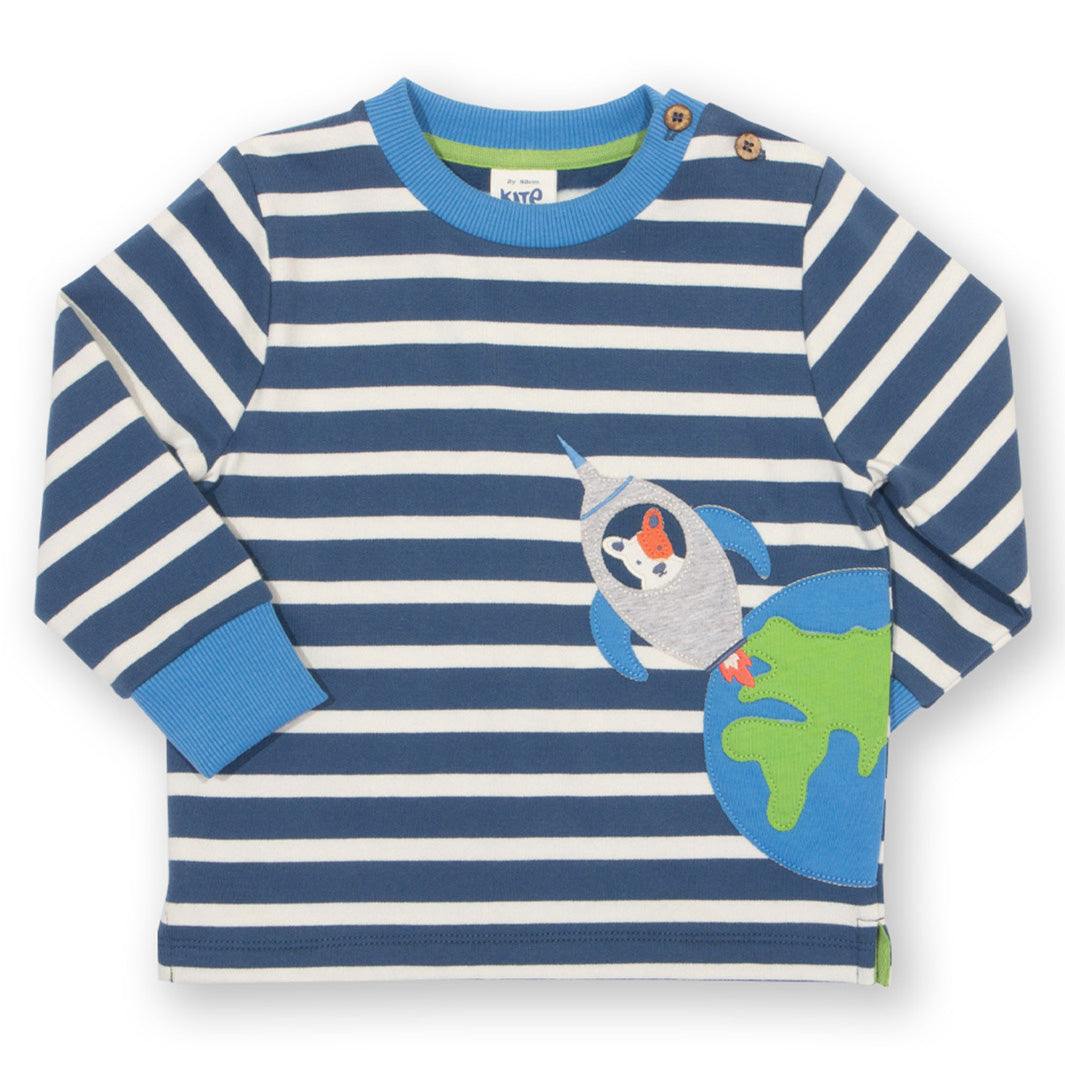 Kite Clothing Organic Boys' Sweatshirt- Space Pup Appliqué