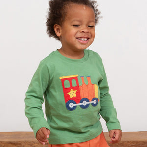 Boy wearing Kite organic T-shirt- star engine