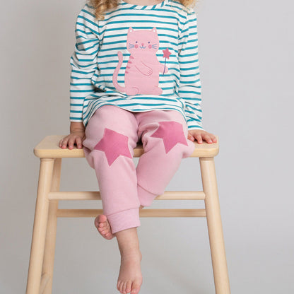 Kite Organic Cotton Star Patch Joggers - Pink