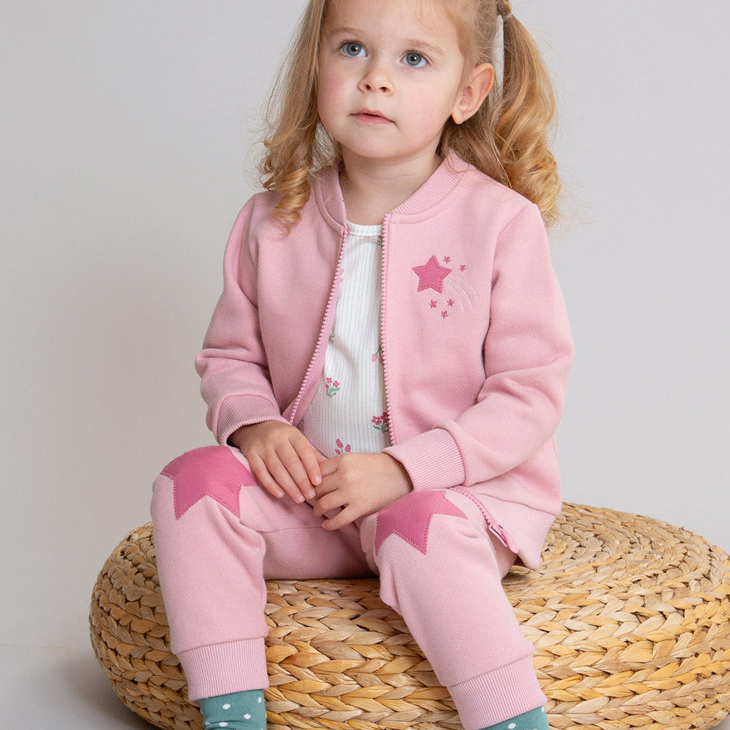 Kite Organic Cotton Star Patch Joggers - Pink