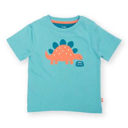 Organic Cotton Short Sleeve T-Shirt Stegosaurus Appliqué | Kite Clothing