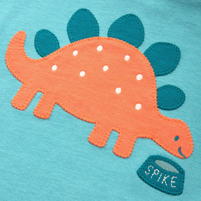 Organic Cotton Short Sleeve T-Shirt Stegosaurus Appliqué | Kite Clothing