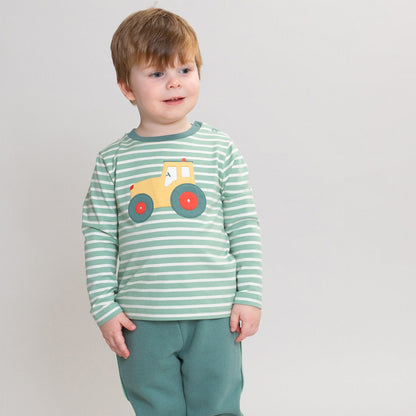 Organic Cotton Long Sleeve T-Shirt - Tractor Appliqué