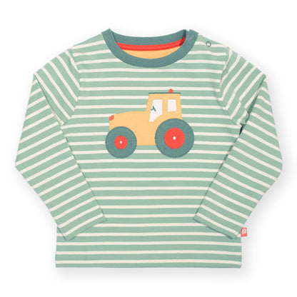 Organic Cotton Long Sleeve T-Shirt - Tractor Appliqué