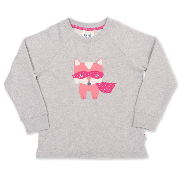 Kite organic Super fox appliqué sweatshirt, girl