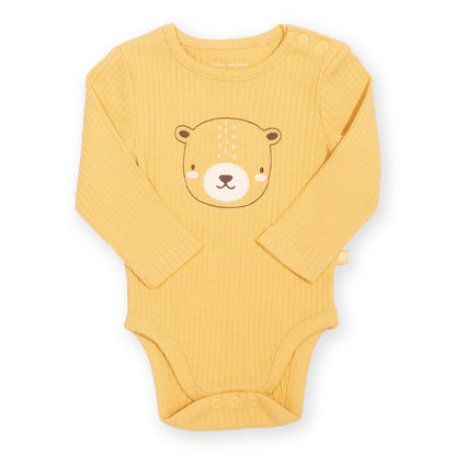 Organic Cotton Long Sleeve Bodysuit - Teddy Bear