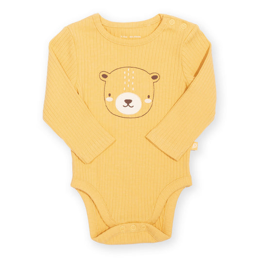 Organic Cotton Long Sleeve Bodysuit - Teddy Bear