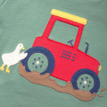 Organic Cotton Short Sleeve T-Shirt Farmer Duck Appliqué | Kite Clothing