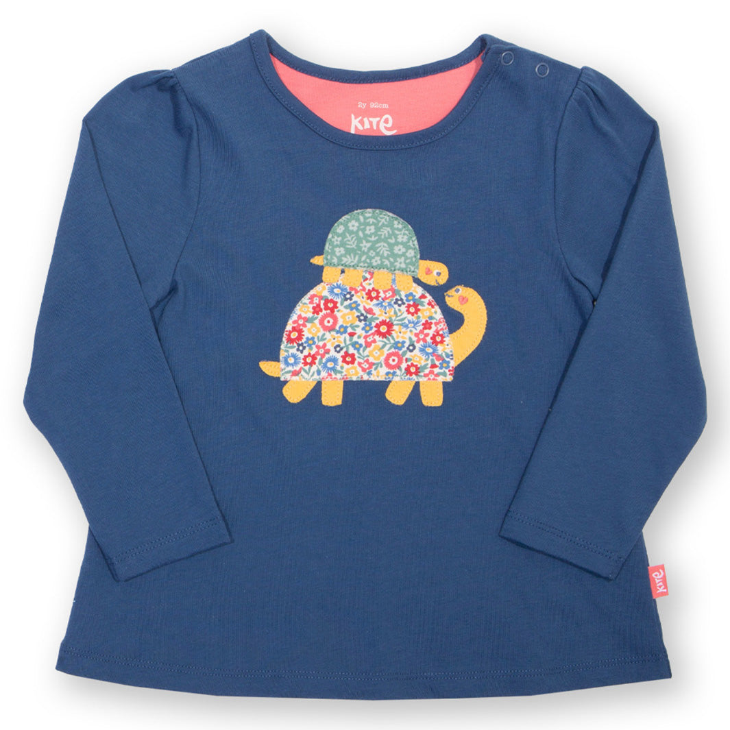 Kite Clothing Organic Long Sleeved Tunic- Turtle Tower Appliqué