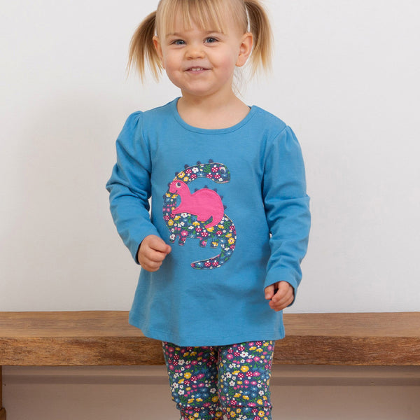 Girl wearing Kite organic Woodland leggings