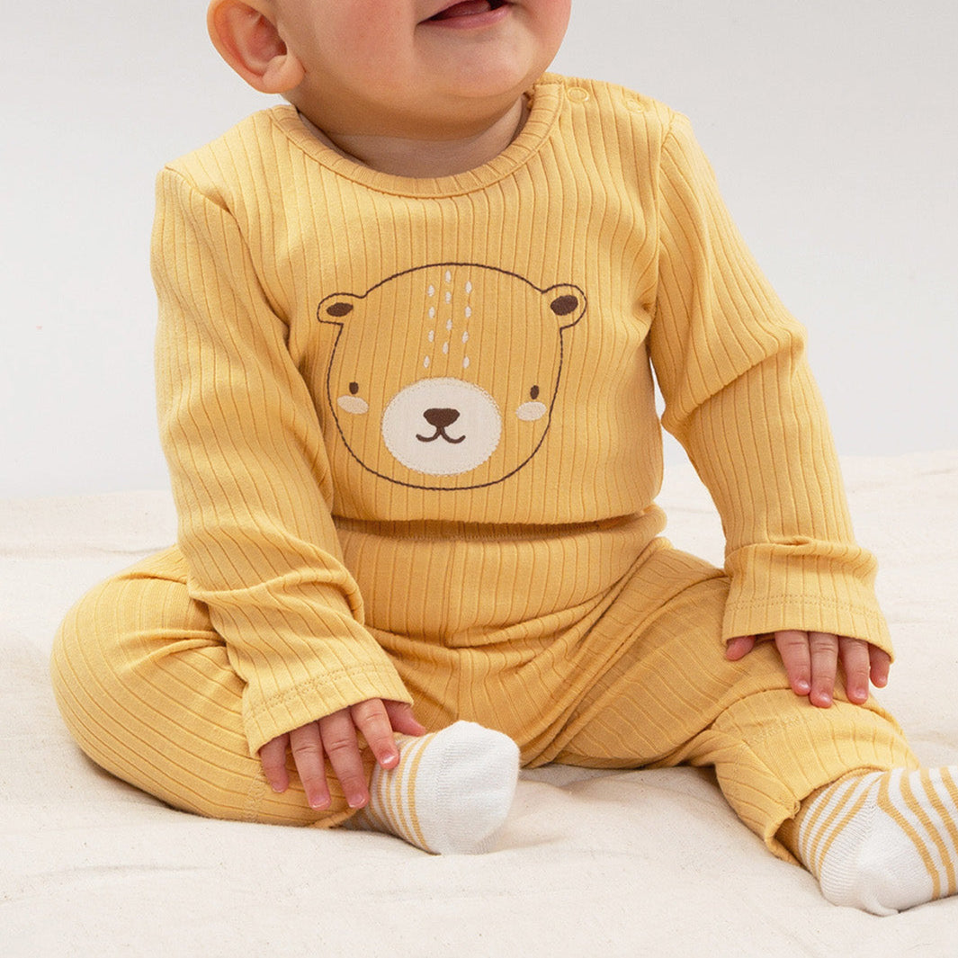 Kite Organic Cotton Baby Pants - Yellow Rib
