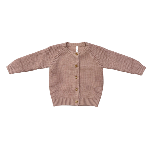 Cotton Knit Cardigan - Light Pink