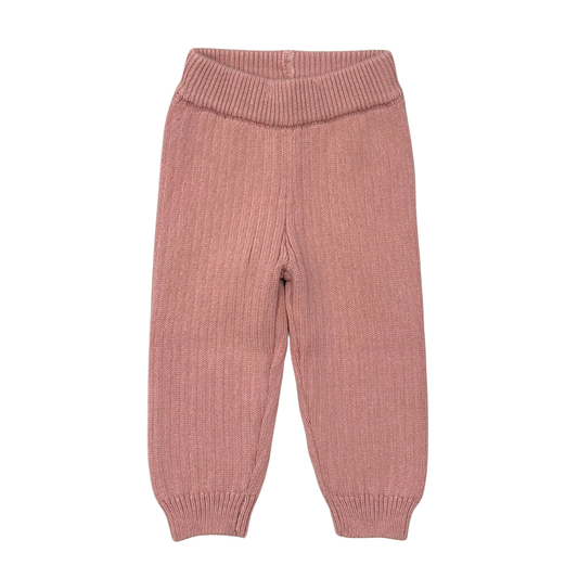 Cotton Knit Leggings - Rose