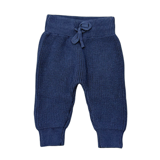 Cotton Knit Pants - Navy