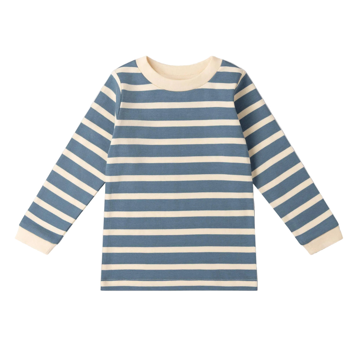 Little Green Radicals Organic Cotton Long Sleeve T-Shirt - Blue, Striped