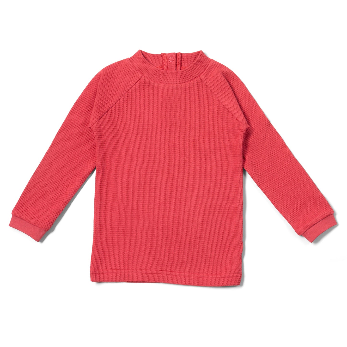 Little Green Radicals Organic Waffle Long Sleeved Top- Holly Berry