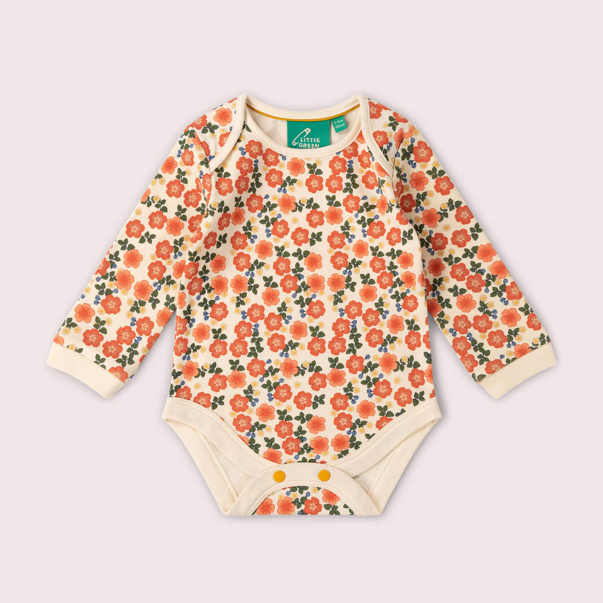 Little Green Radicals Organic Cotton Bodysuit 2 Pack - Pink, Petals