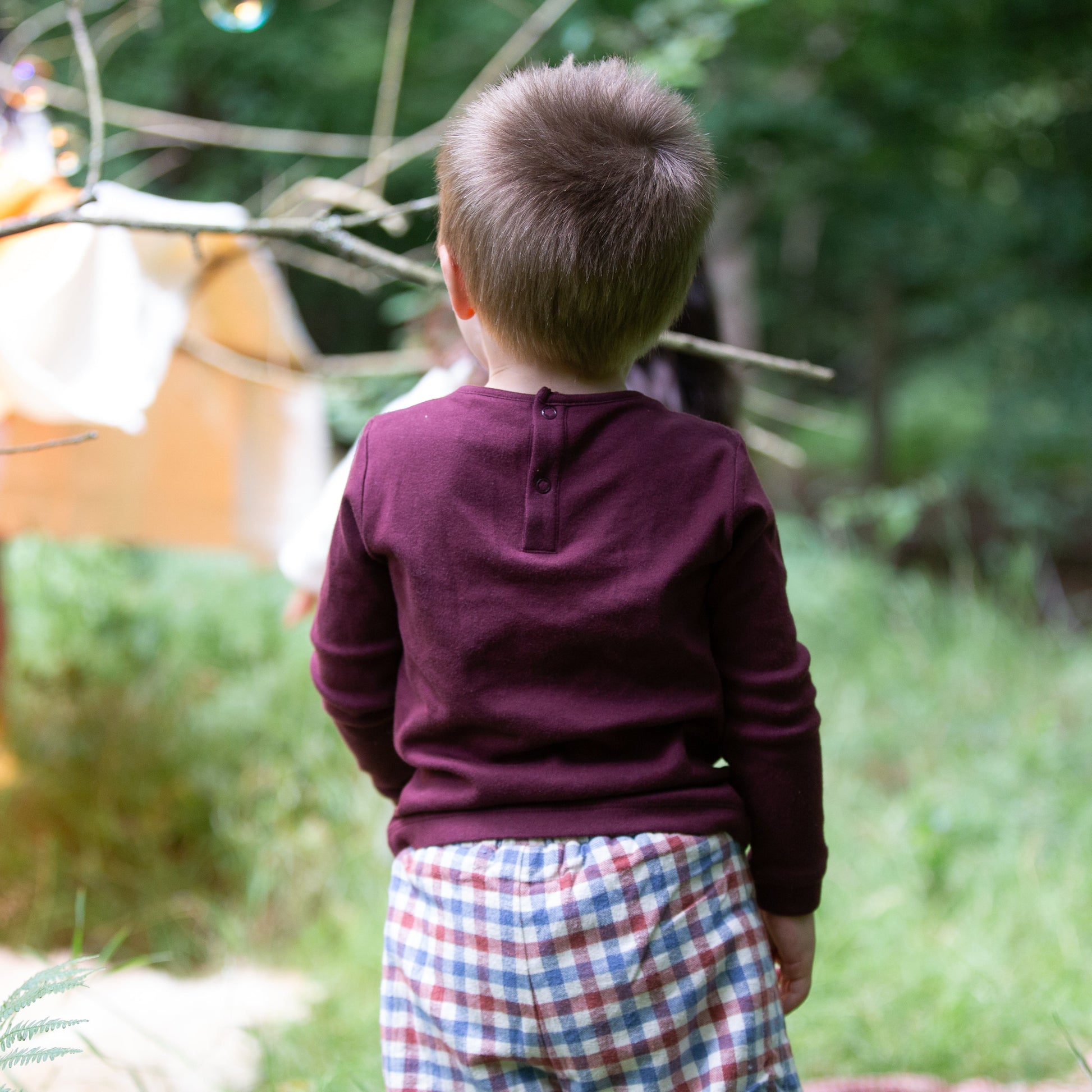 Little Green Radicals Organic Kids' Long Sleeved T-Shirt- Teddy Bear Appliqué