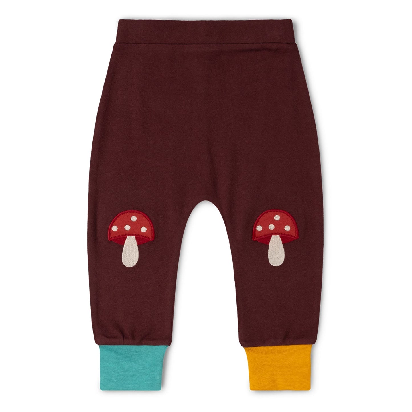 Little Green Radicals Kids' Organic Knee Patch Joggers- Toadstool Appliqué