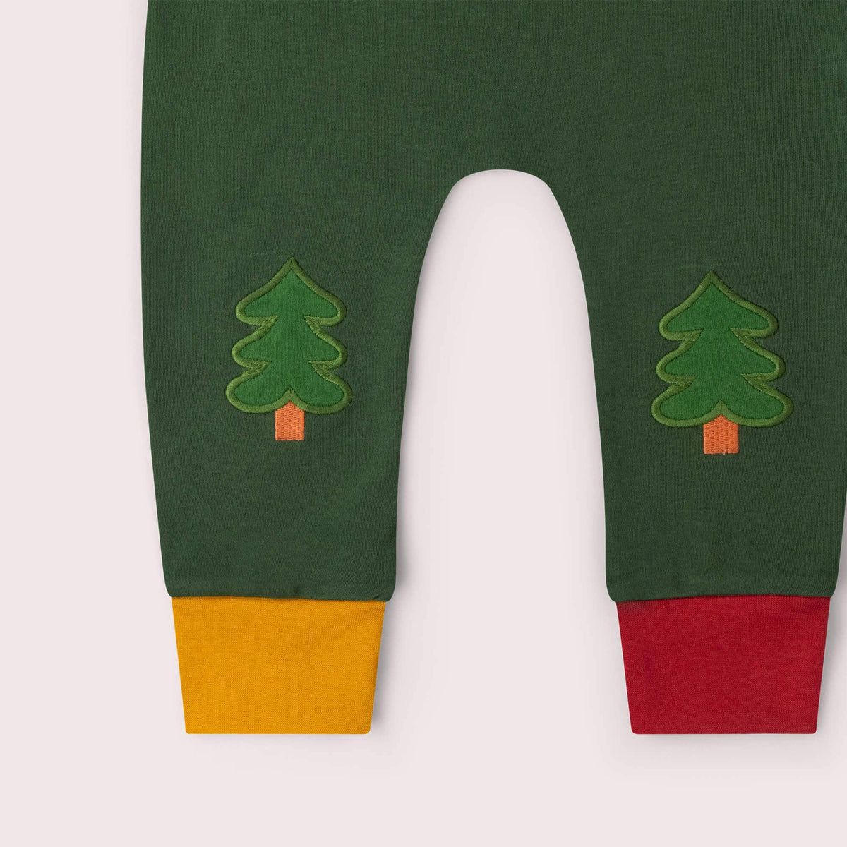 Little Green Radicals Organic Cotton Knee Patch Joggers - Green, Woodland