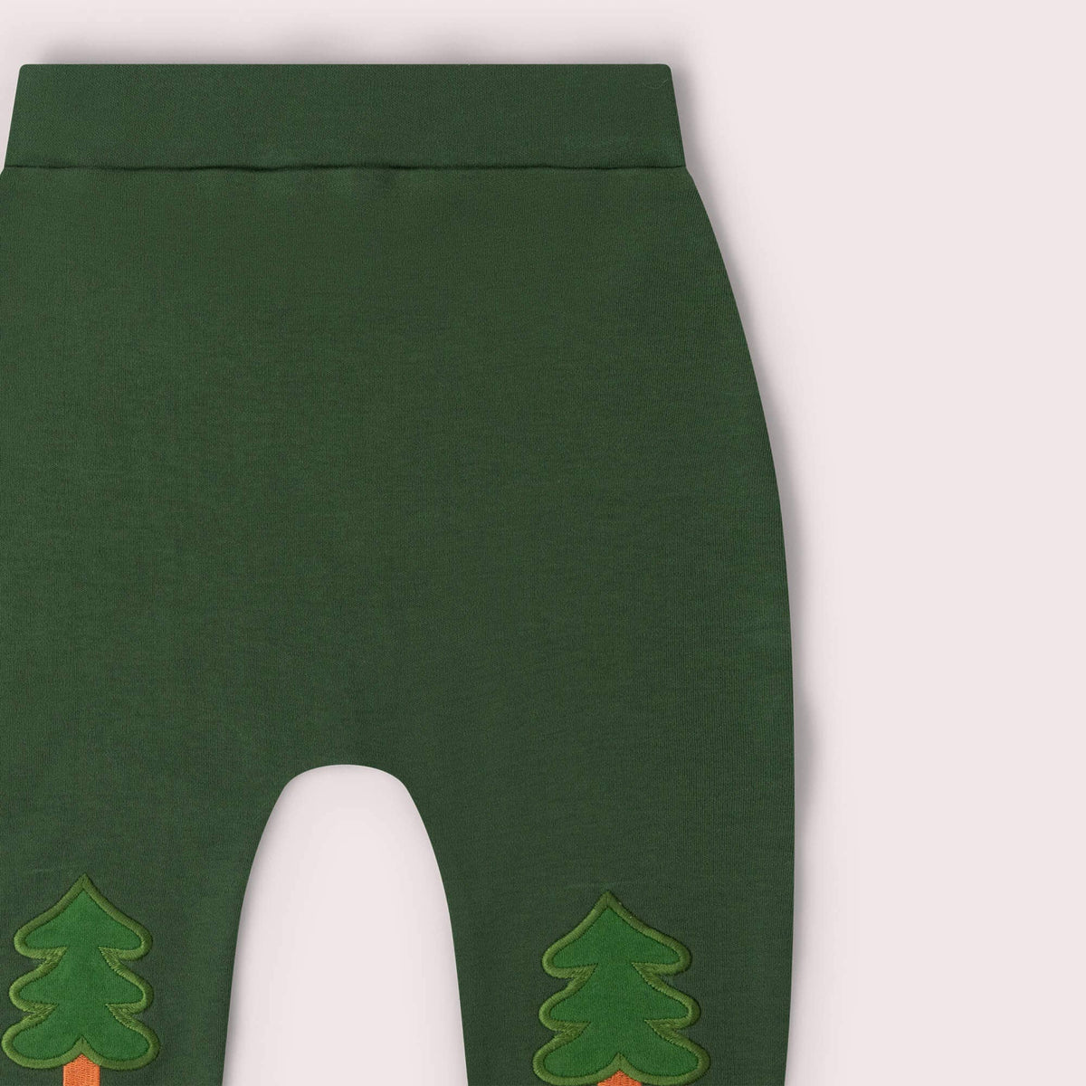 Little Green Radicals Organic Cotton Knee Patch Joggers - Green, Woodland