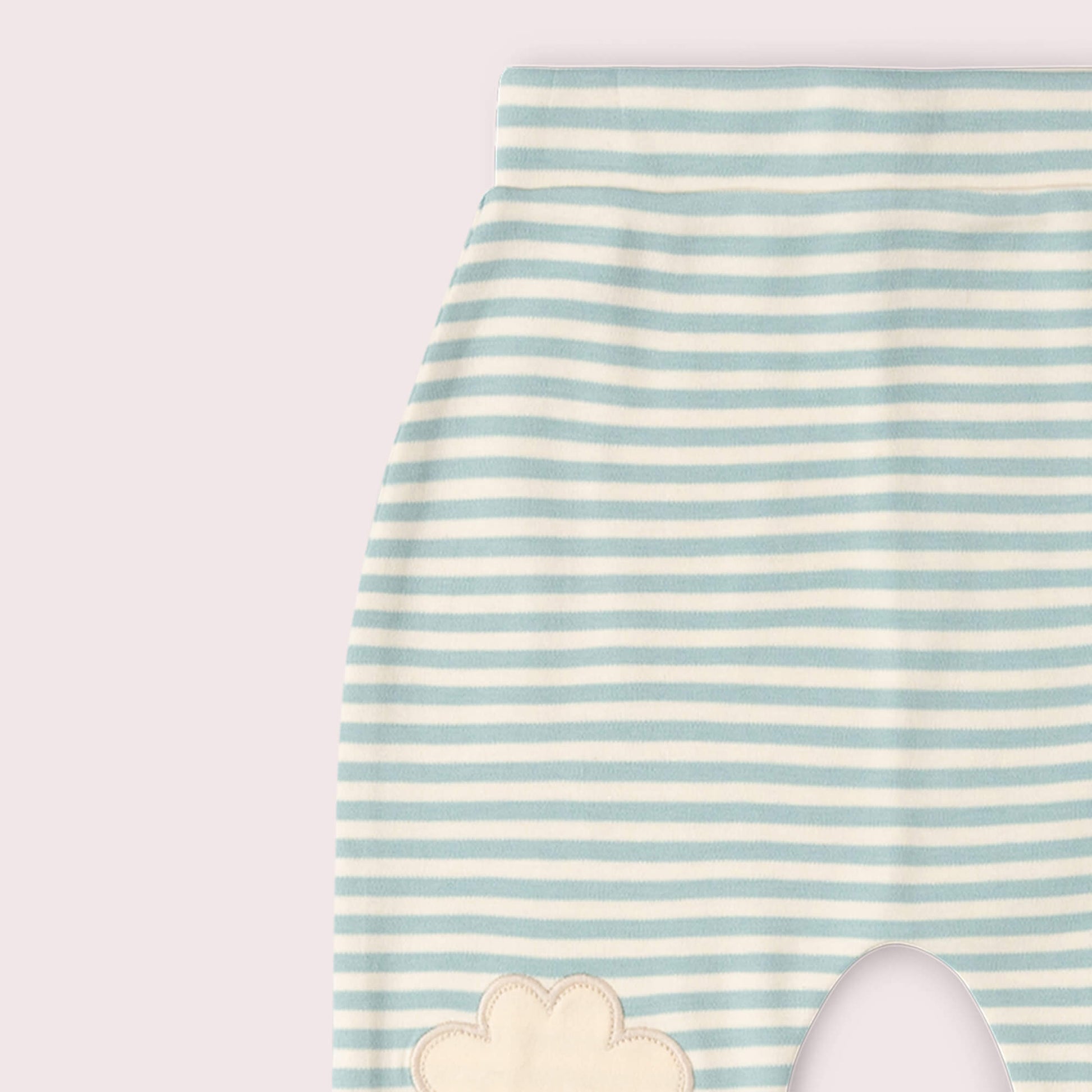 Organic Cotton Cloud Appliqué Knee Patch Striped Joggers | Little Green Radicals 