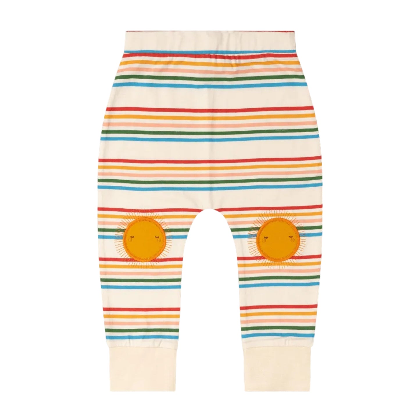 Organic Cotton Sun Rays Knee Patch Striped Joggers | Little Green Radicals 