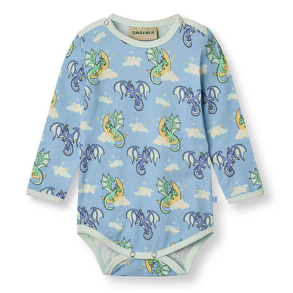Smafolk organic Long sleeved bodysuit- sleeping dragons
