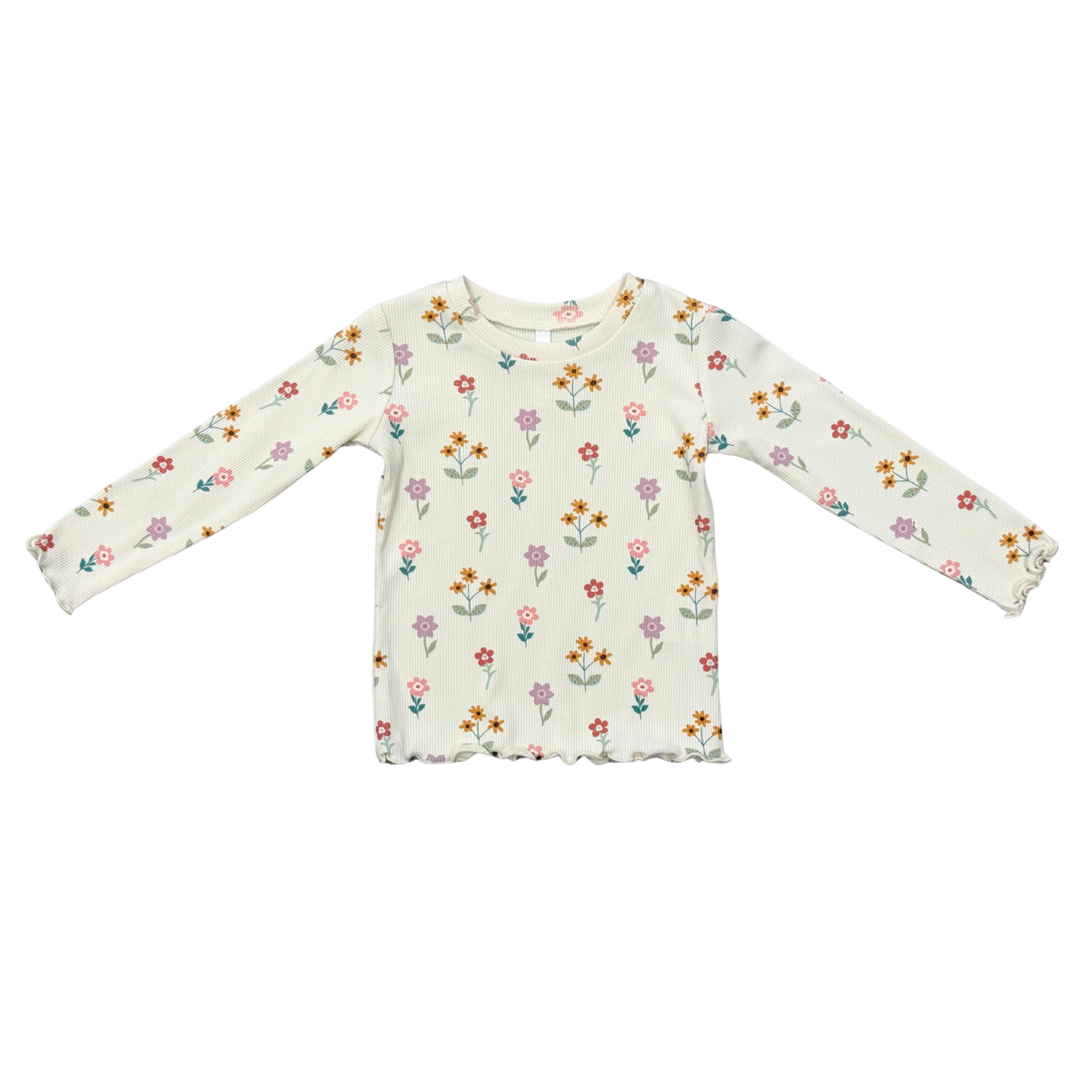 Bamboo Lettuce Hem Tee - Meadow Bloom