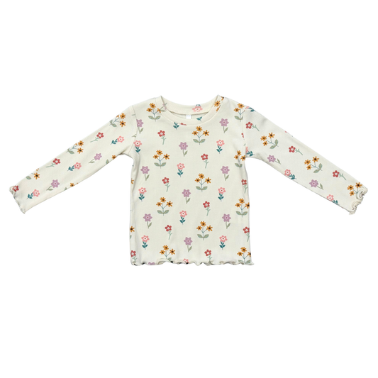 Bamboo Lettuce Hem Tee - Meadow Bloom