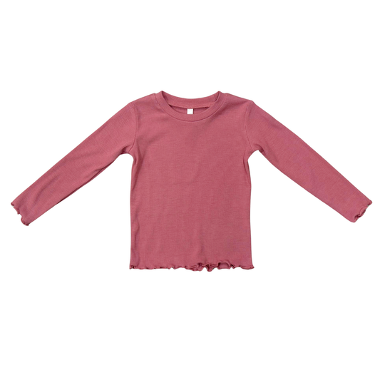 Bamboo Lettuce Hem Tee - Mesa Rose