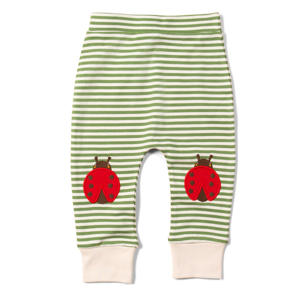Little Green Radicals organic Ladybug knee patch joggers