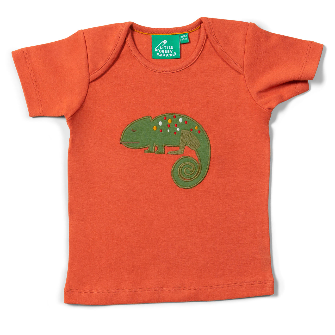 Little Green Radicals organic Lizard appliqué short sleeve t-shirt