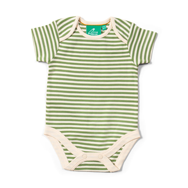 Little Green Radicals organic Short sleeve bodysuit set- nature's marvels, stripes