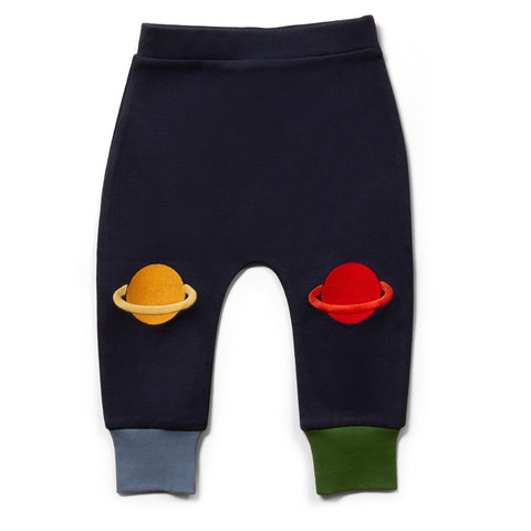 Little Green Radicals organic Knee patch joggers- navy planet