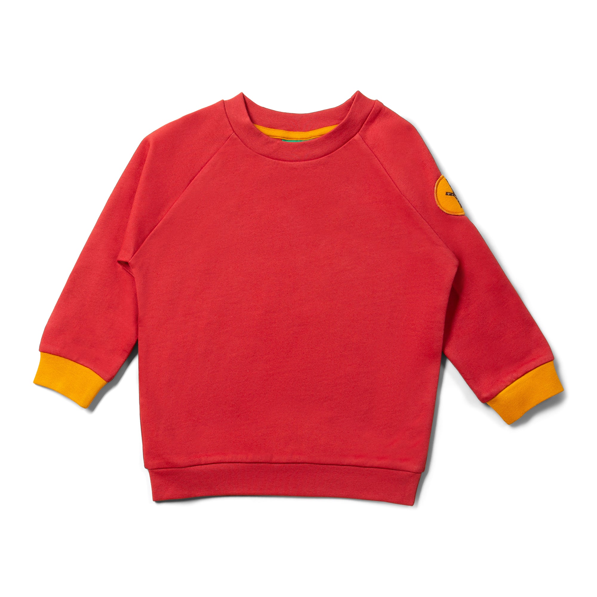 Little Green Radicals organic Raglan sweatshirt- soft red