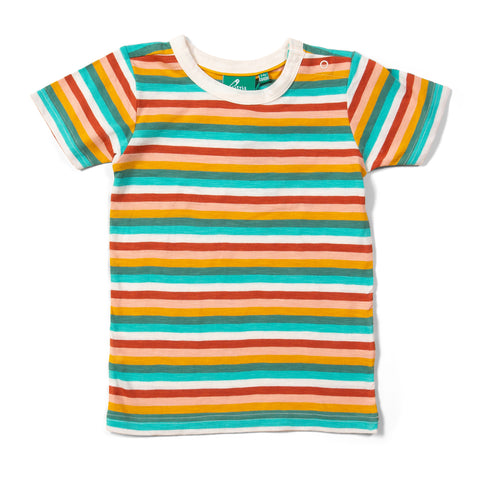 Little Green Radicals organic Short sleeve t-shirt- rainbow striped