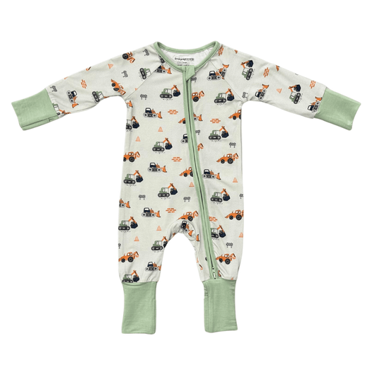 Baby Bamboo Viscose Long Sleeve Zip Romper with Footies | babysprouts