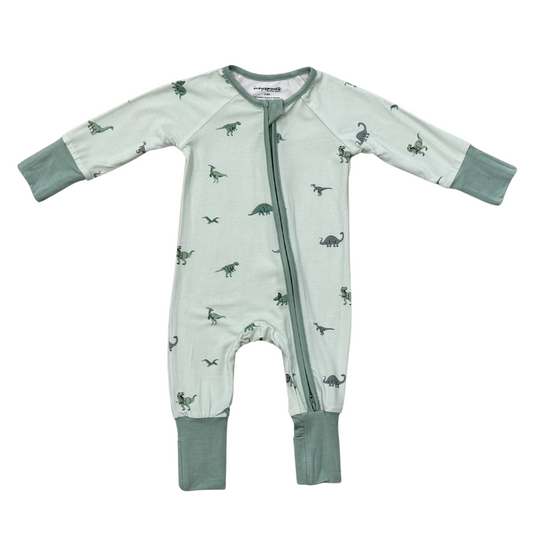 Baby Bamboo Viscose Long Sleeve Zip Romper with Footies | babysprouts