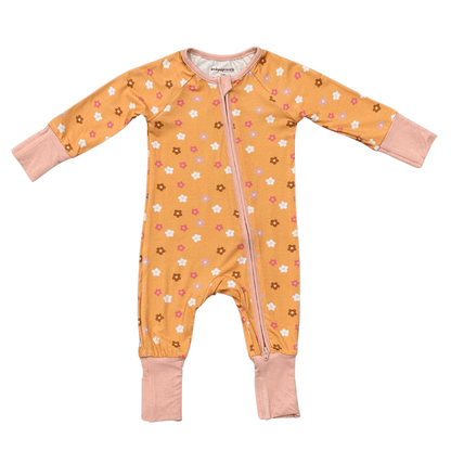 Baby Bamboo Viscose Long Sleeve Zip Romper with Footies | babysprouts